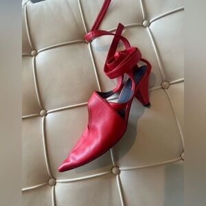 Celine Red Leather Heels